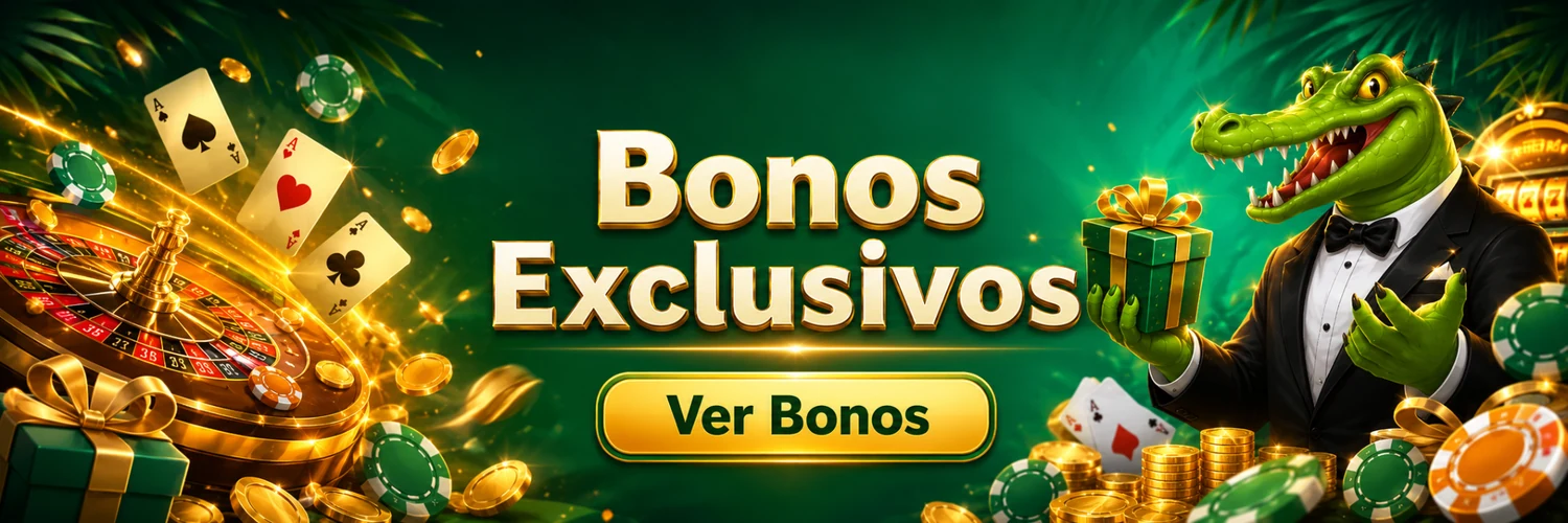 Bonos exclusivos de Croco Casino con ruleta, fichas y cocodrilo